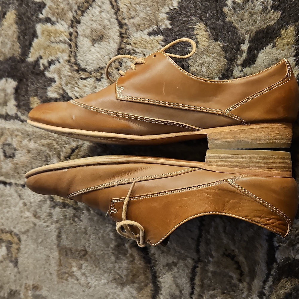 Hinge Oxford Brown Leather Women's Size 9.5 - Picture 5 of 8